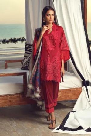 Sana Safinaz Eid Wear in Deep Red Color #M0051