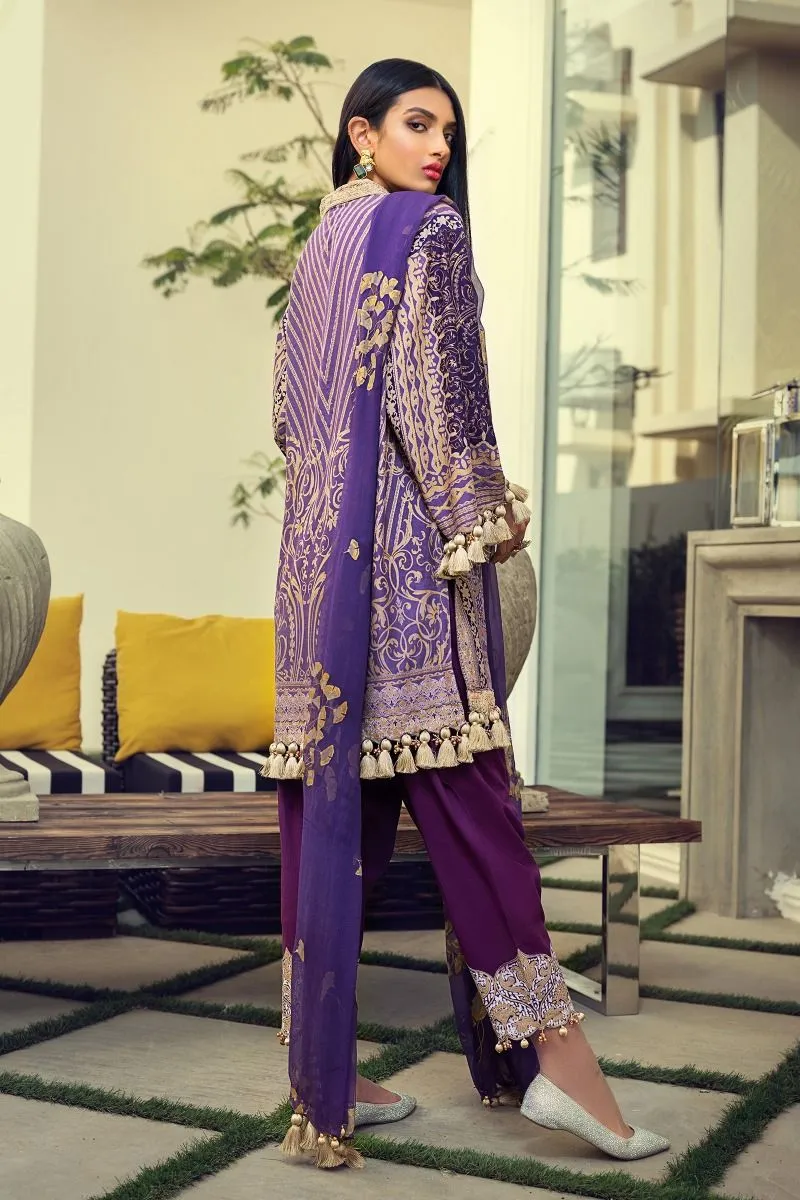 Sana Safinaz Lawn Dress in Purple Color #M0056