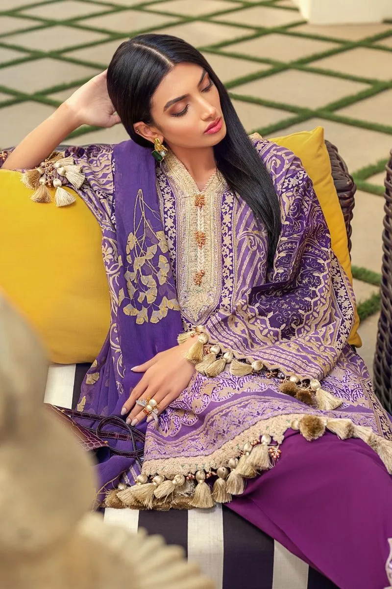 Sana Safinaz Lawn Dress in Purple Color #M0056