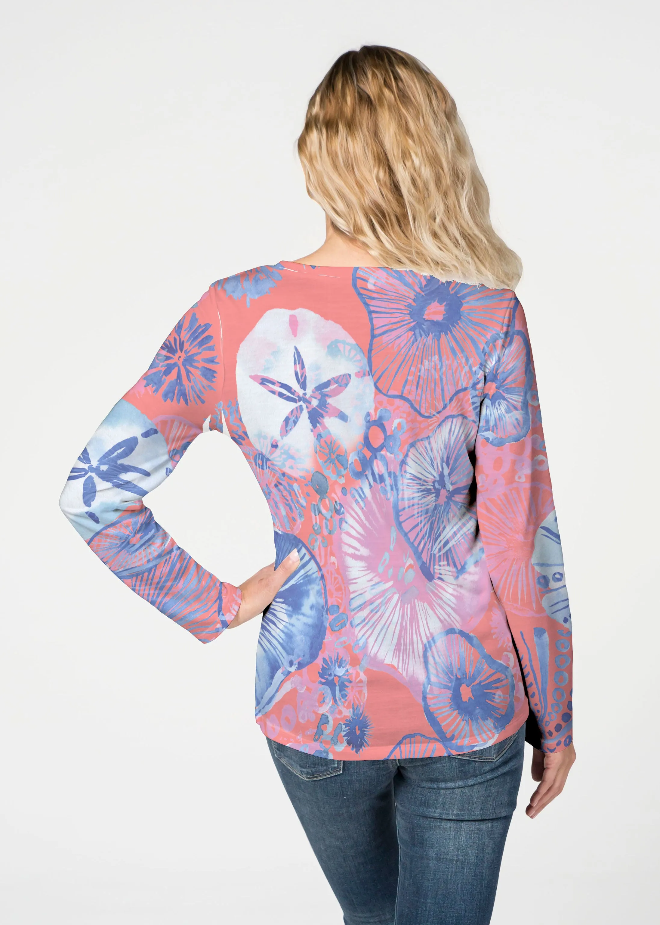 Sand Dollar (16257) ~ French Terry V-neck Top