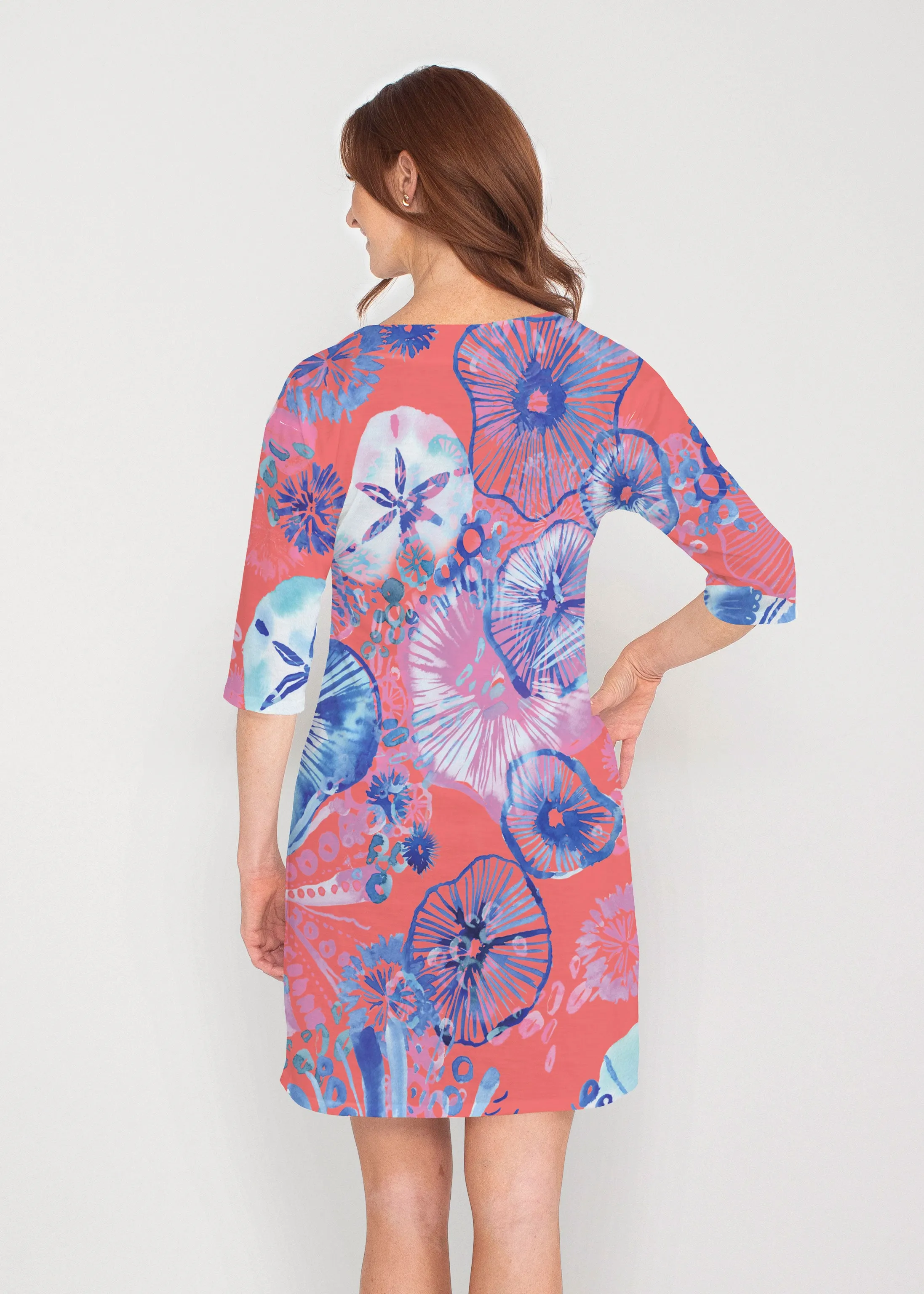 Sand Dollar (16257) ~ Lucy 3/4 Sleeve V-Neck Dress