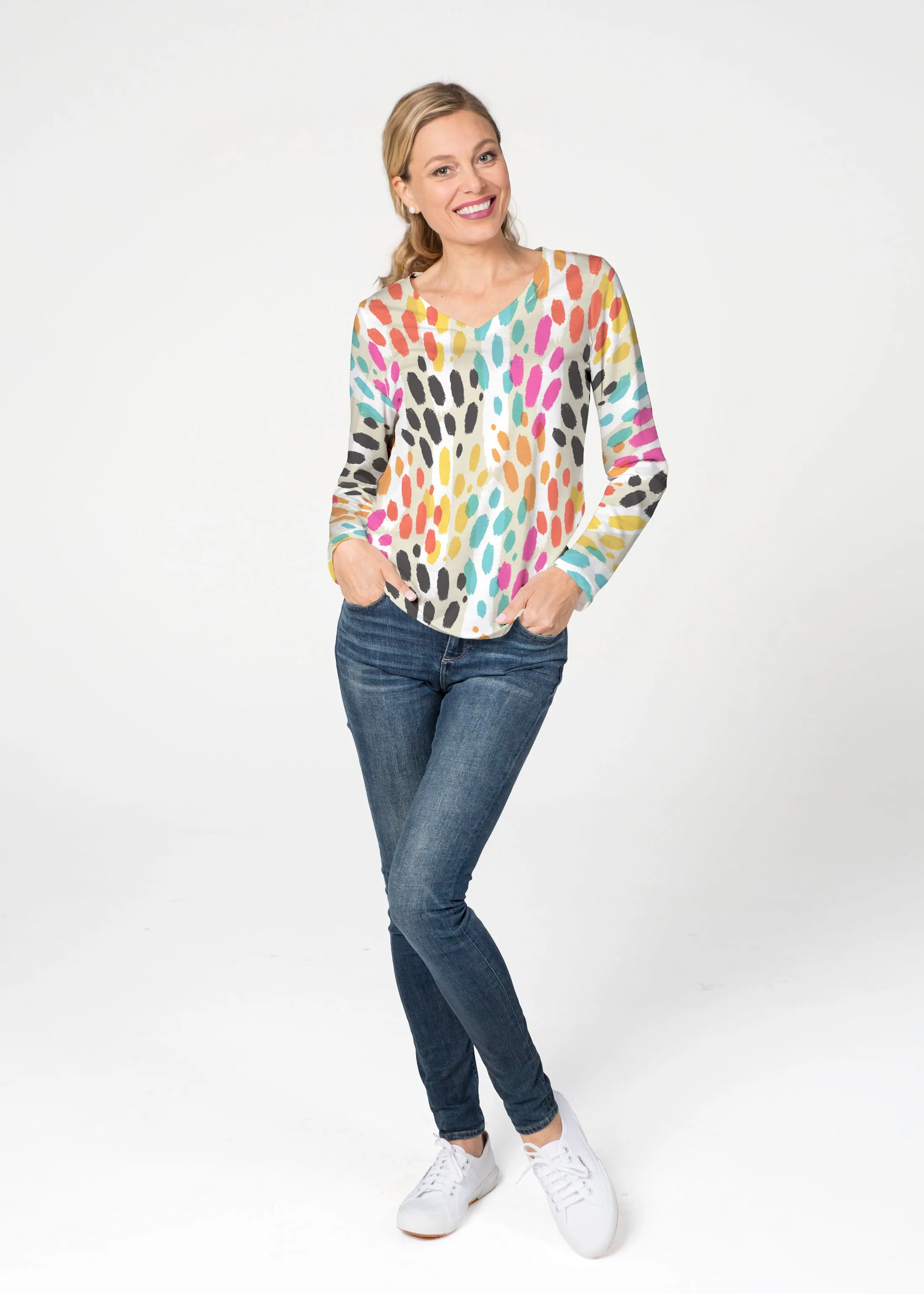 Santa Fe (14267) ~ French Terry V-neck Top