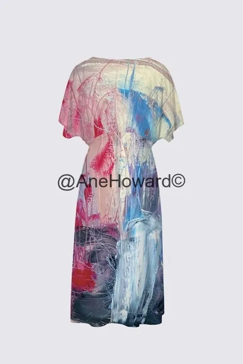 Sarah V-neck Dress - Abstract Sailing