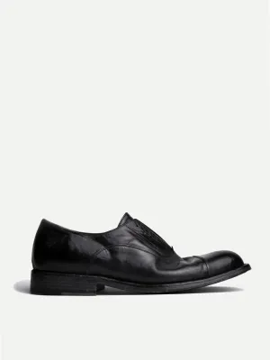 SASSARI IN OXFORD IN DISTRESSED BLACK CALFSKIN