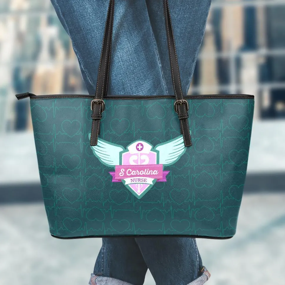 SC Nurse Small Leather Tote Bag