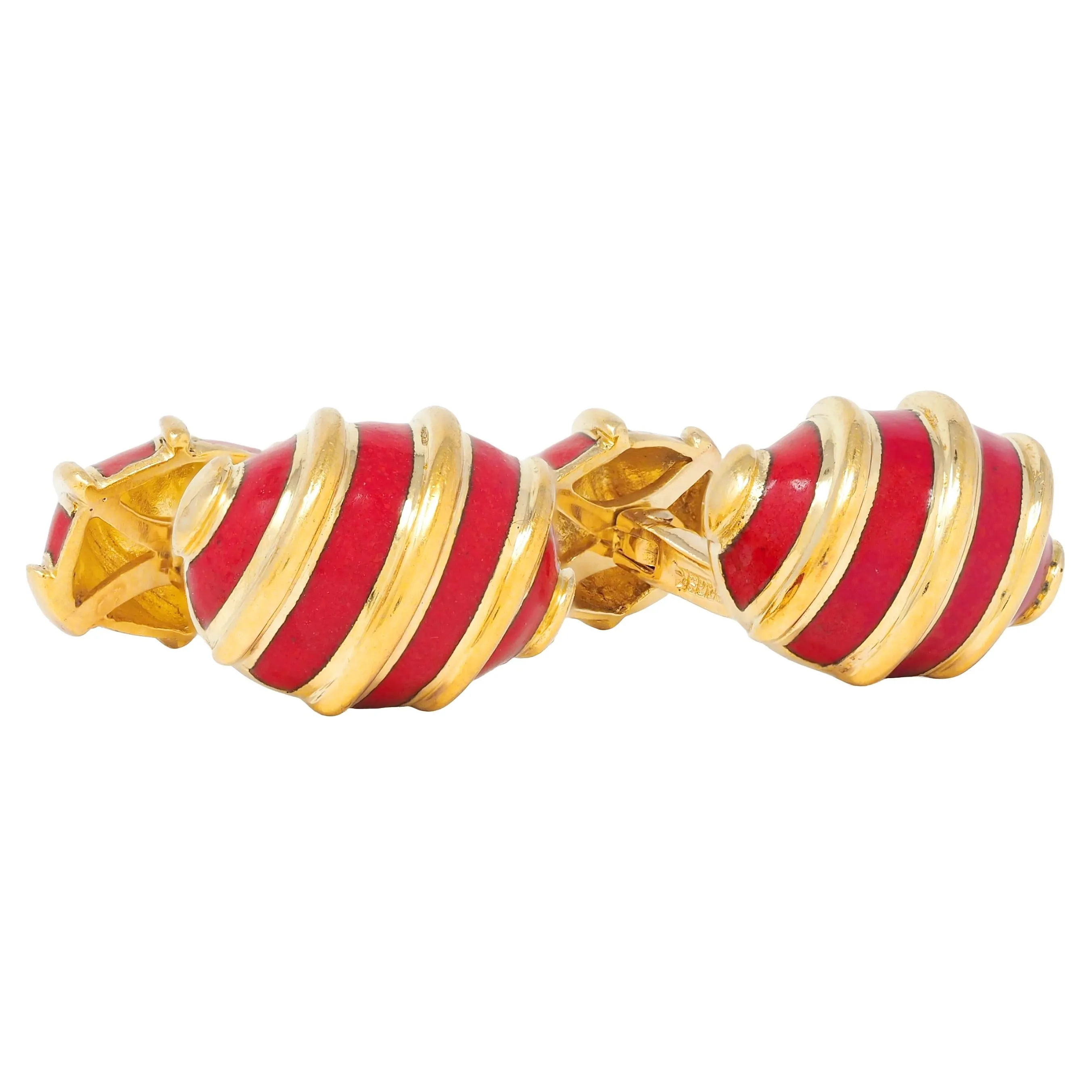 Schlumberger Tiffany & Co. 1960's Carnelian 18 Karat Yellow Gold Vintage Egg Cufflinks