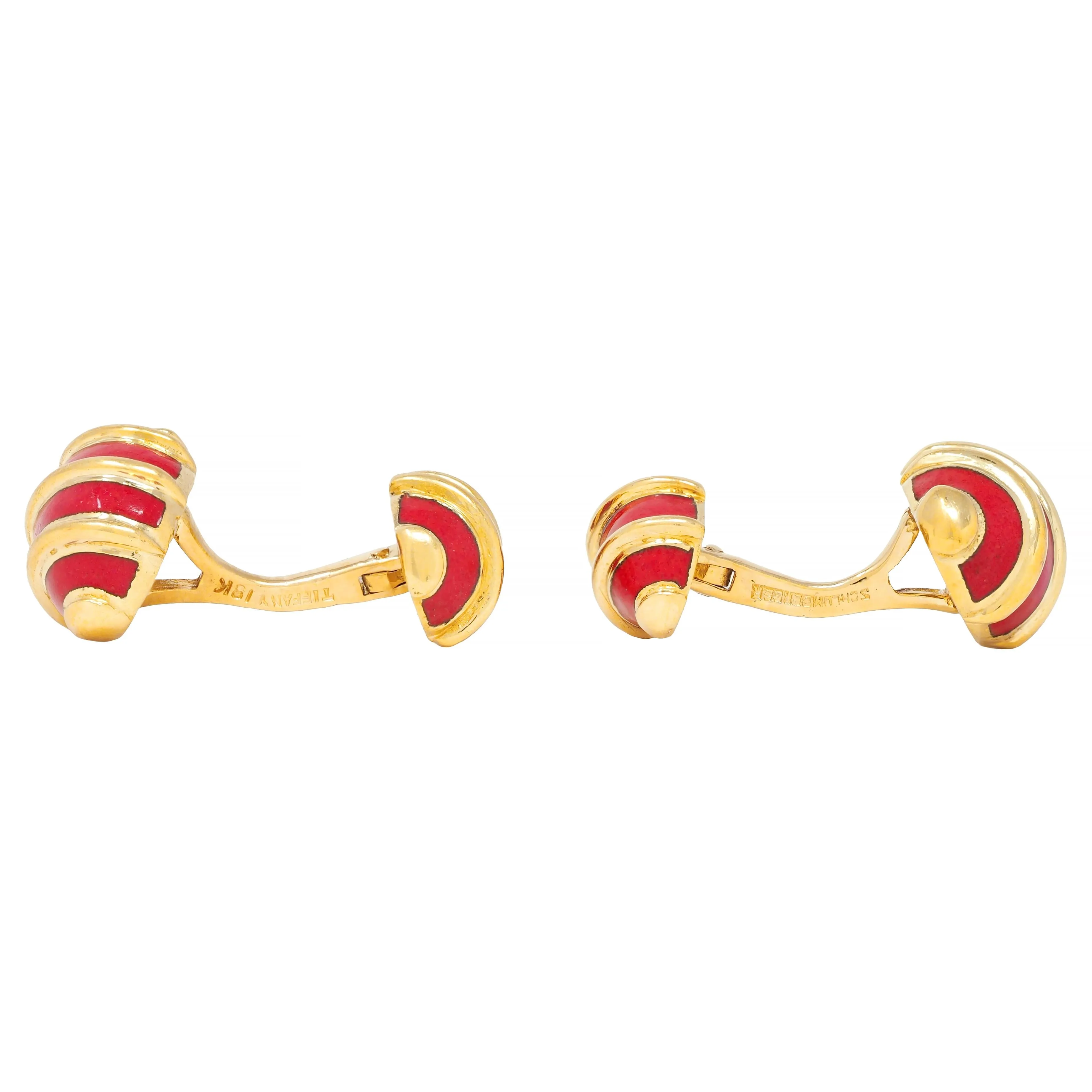 Schlumberger Tiffany & Co. 1960's Carnelian 18 Karat Yellow Gold Vintage Egg Cufflinks