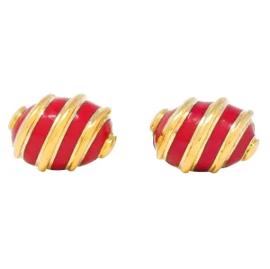 Schlumberger Tiffany & Co. 1960's Carnelian 18 Karat Yellow Gold Vintage Egg Cufflinks