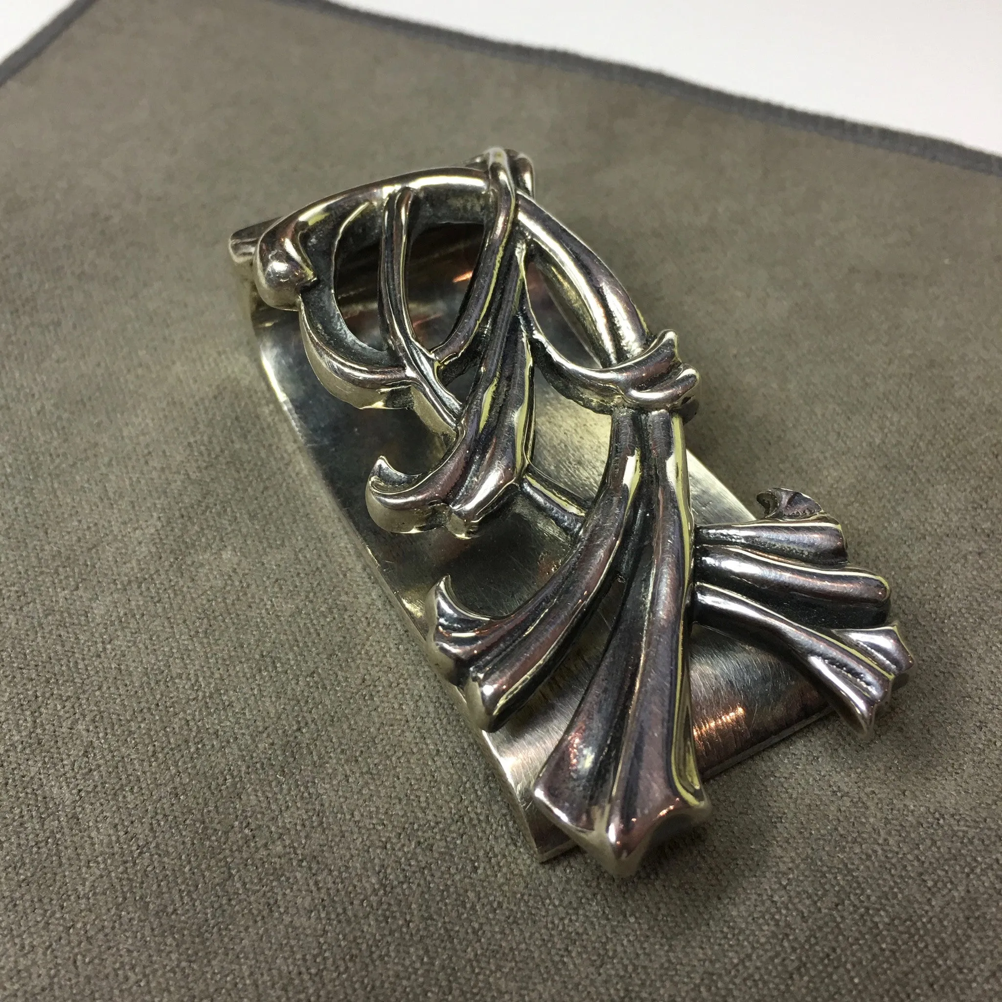 Sean Coyle Thick "Blossoming Vine" Money Clip Heavy Sterling Silver .925