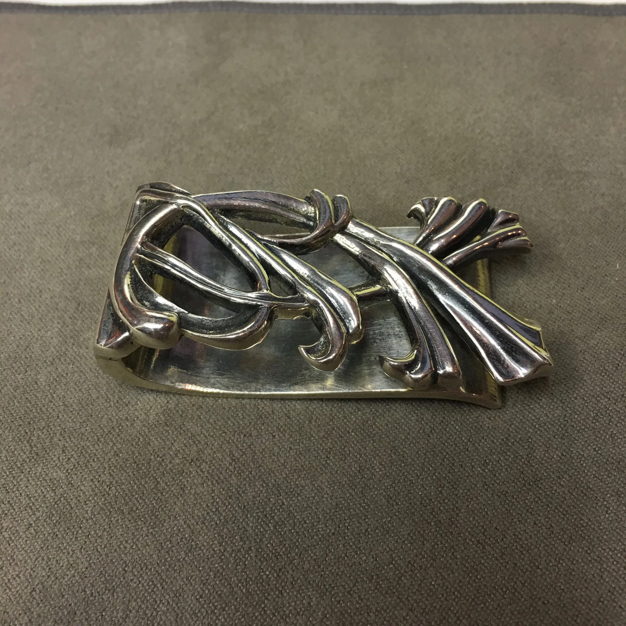 Sean Coyle Thick "Blossoming Vine" Money Clip Heavy Sterling Silver .925