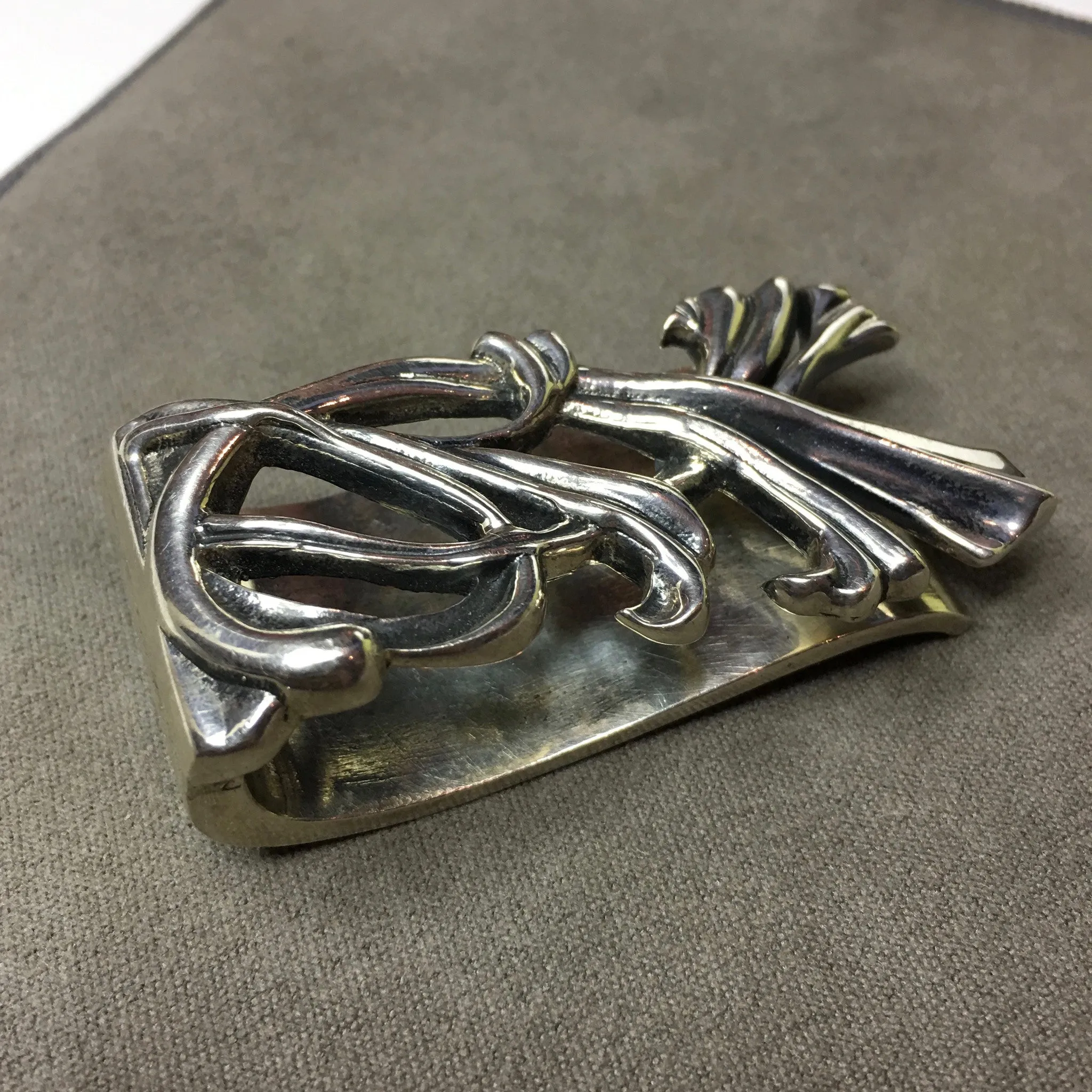 Sean Coyle Thick "Blossoming Vine" Money Clip Heavy Sterling Silver .925