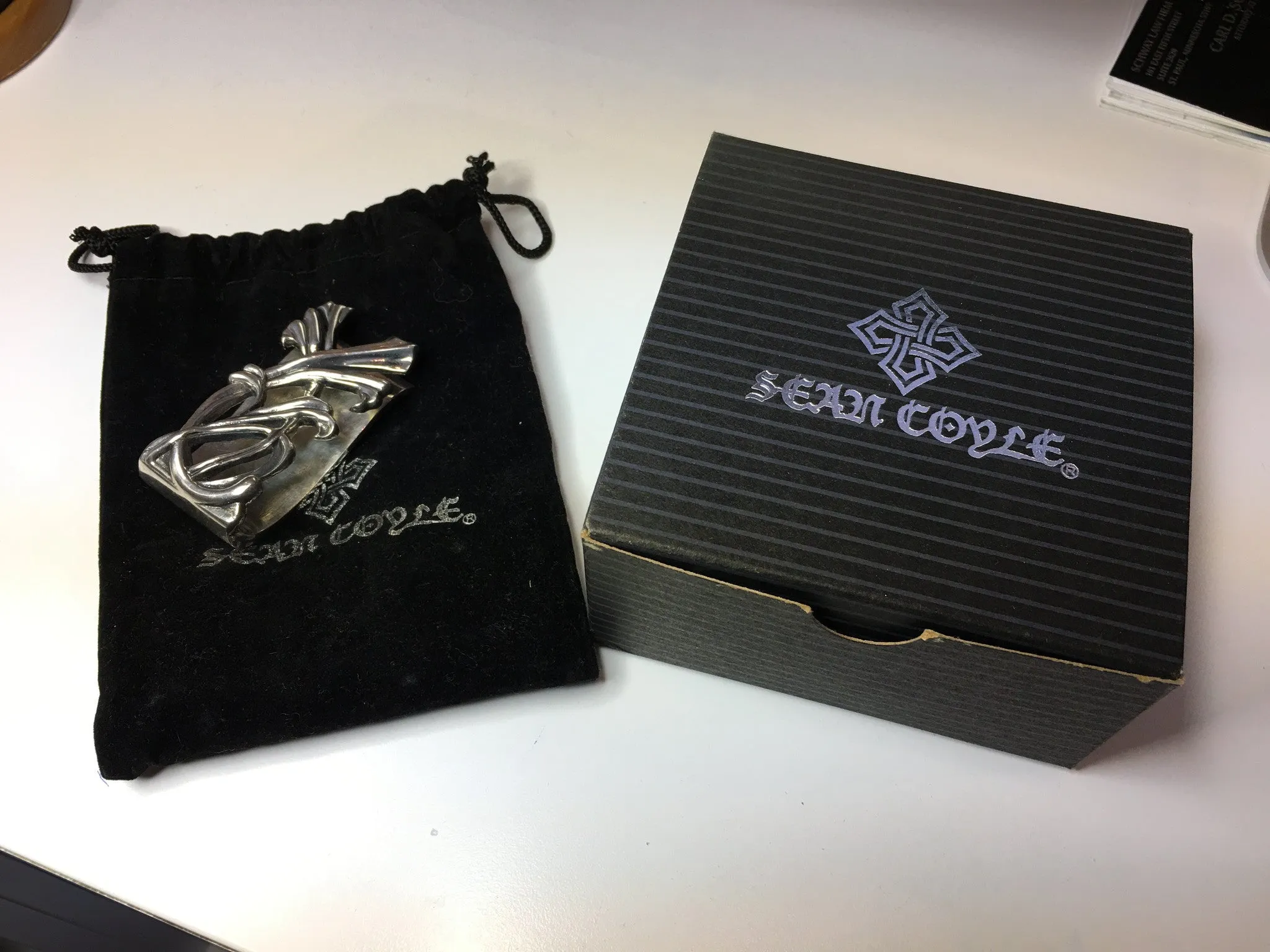 Sean Coyle Thick "Blossoming Vine" Money Clip Heavy Sterling Silver .925