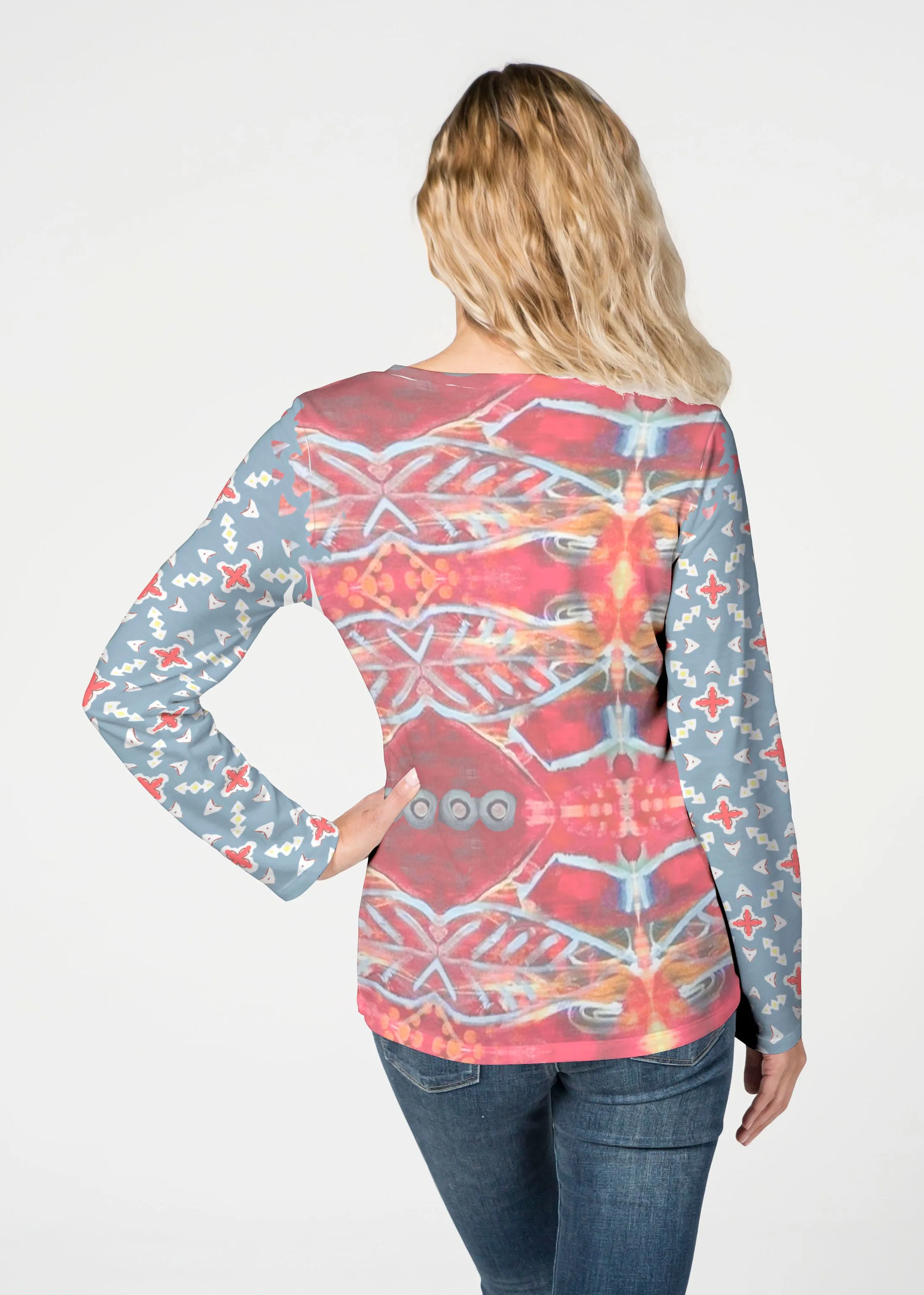 Sedona Sunset (2816) ~ French Terry V-neck Top