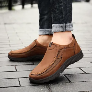 Set foot youth large men's casual leather shoes