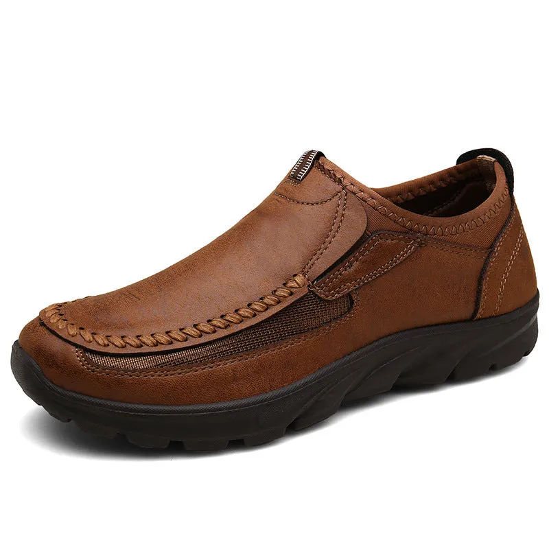 Set foot youth large men's casual leather shoes