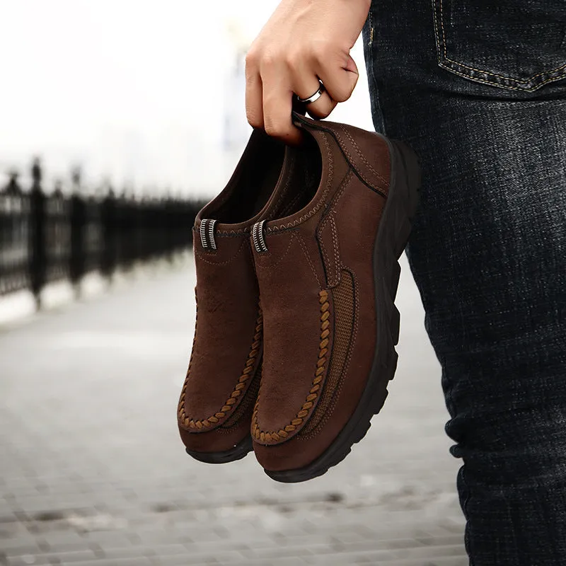 Set foot youth large men's casual leather shoes
