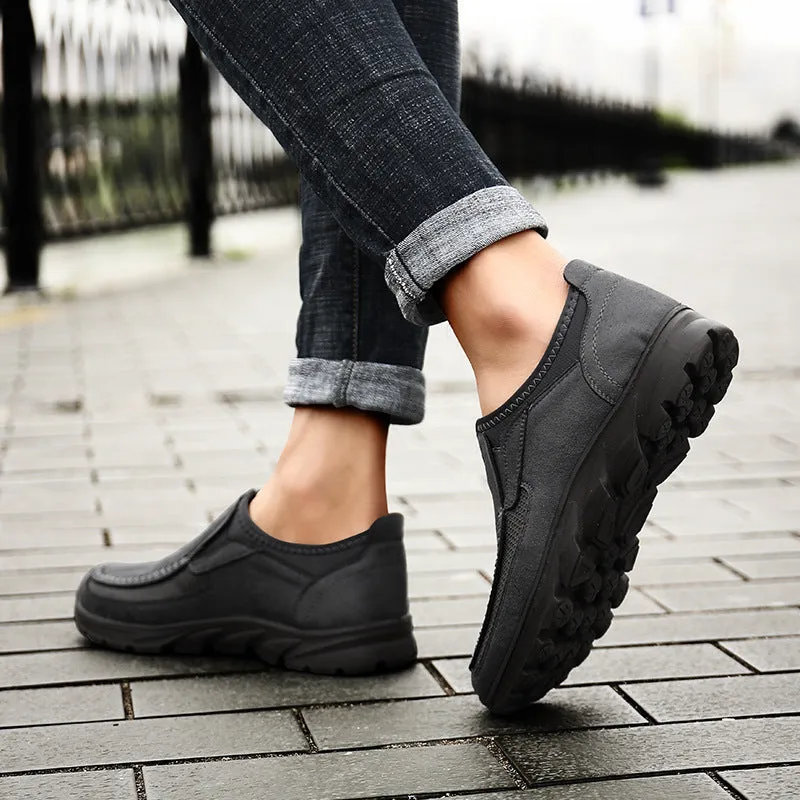 Set foot youth large men's casual leather shoes