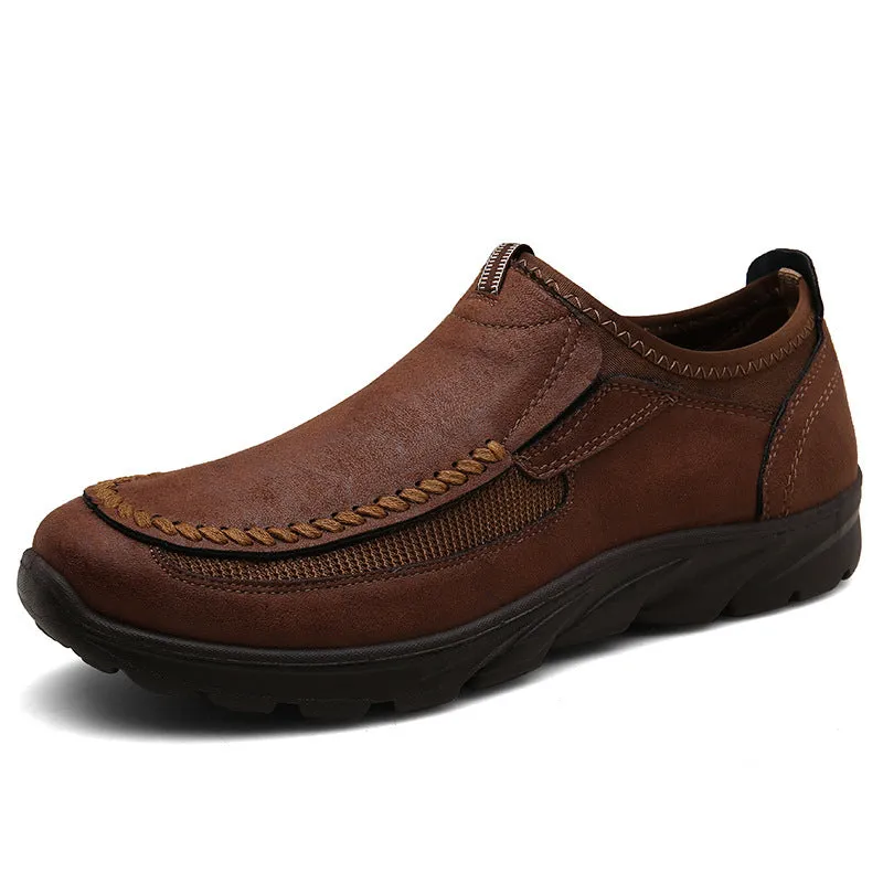 Set foot youth large men's casual leather shoes