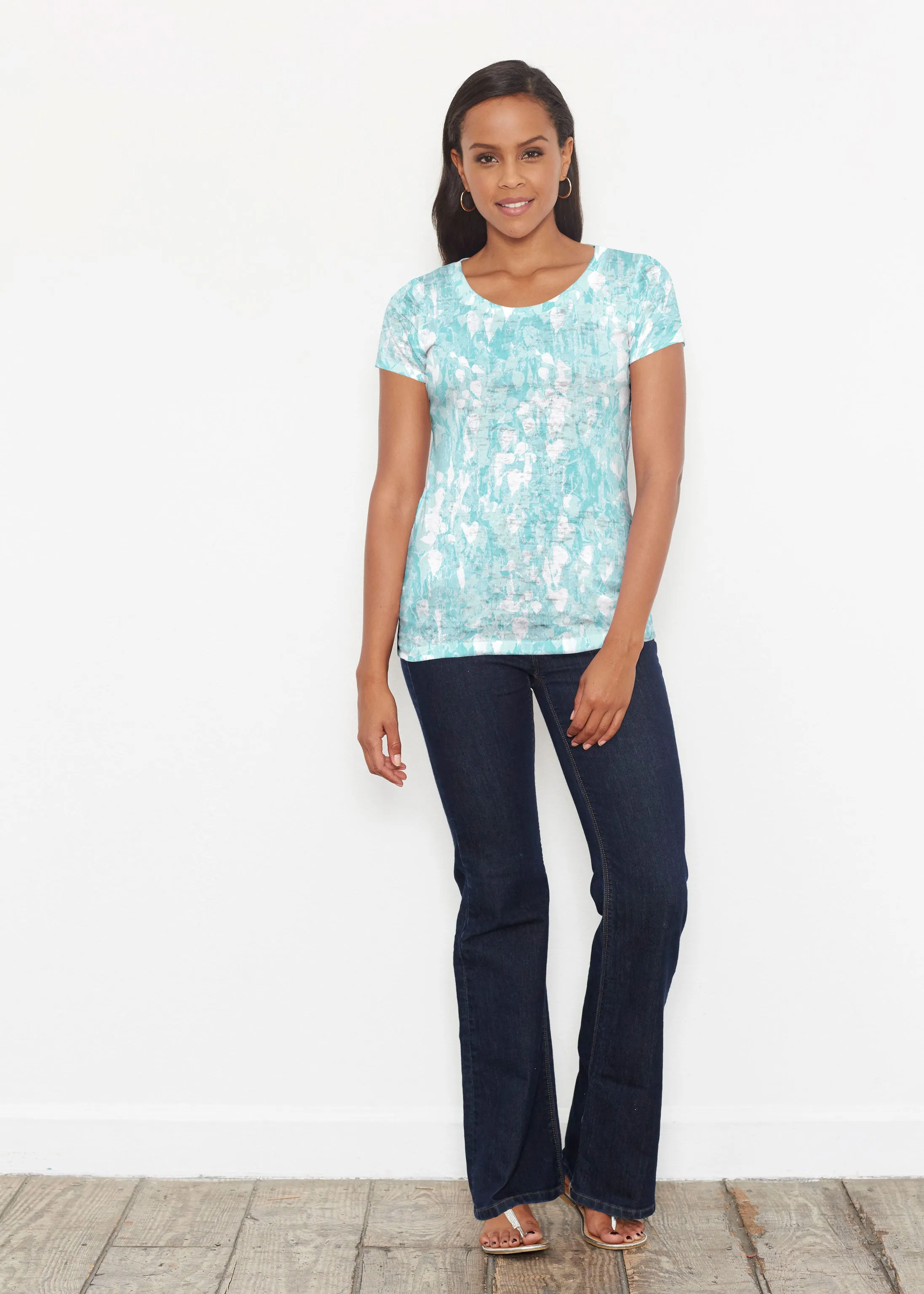 Shadow Aqua (7914) ~ Short Sleeve Scoop Shirt