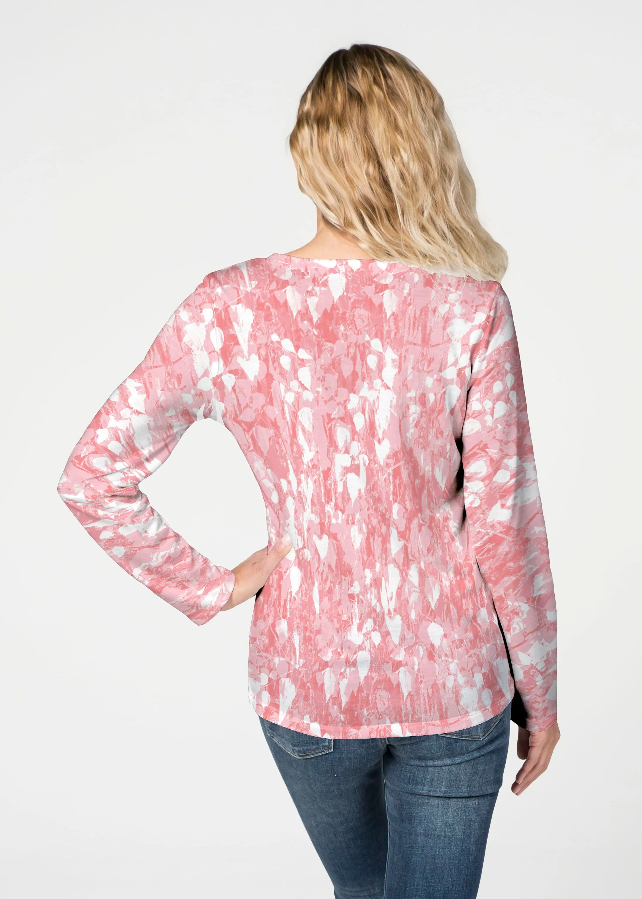 Shadow Coral (7915) ~ French Terry V-neck Top