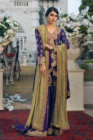 Sharara Kameez Purple Bridal Dress Pakistani #BS918