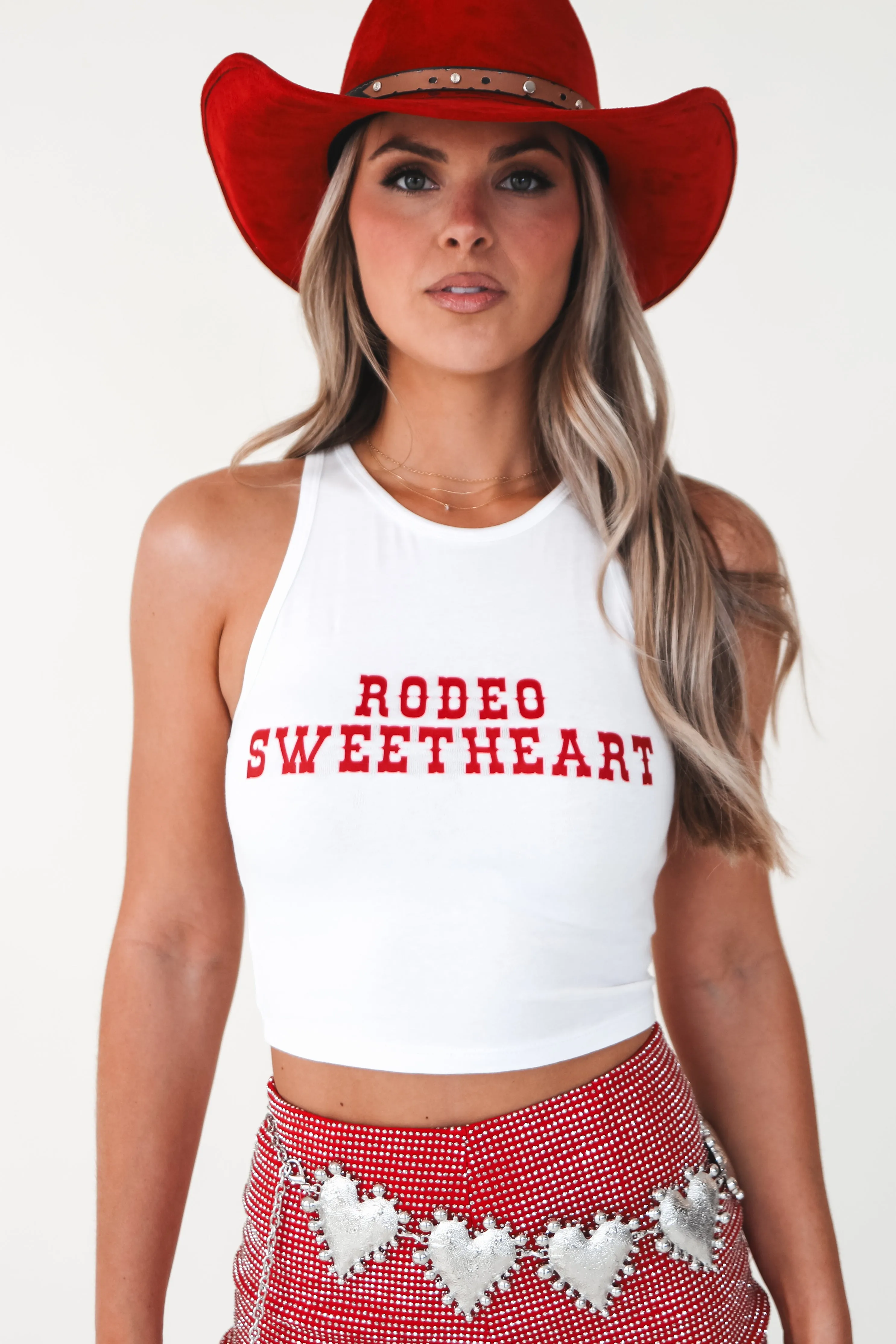 She Is A Rodeo Sweetheart High Neck Graphic Tank