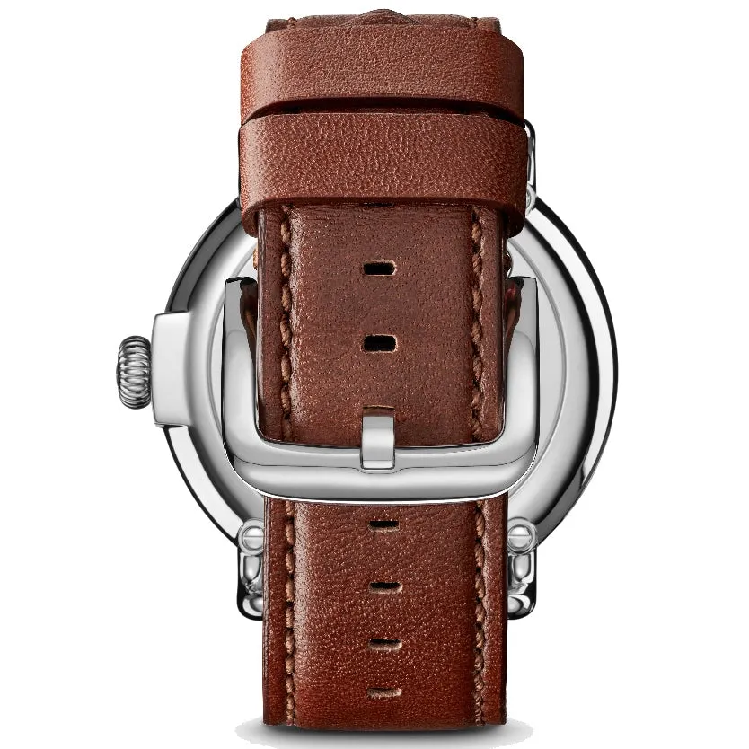 Shinola 47MM Runwell Cool Gray Dial Cognac Leather Watch S0120018330