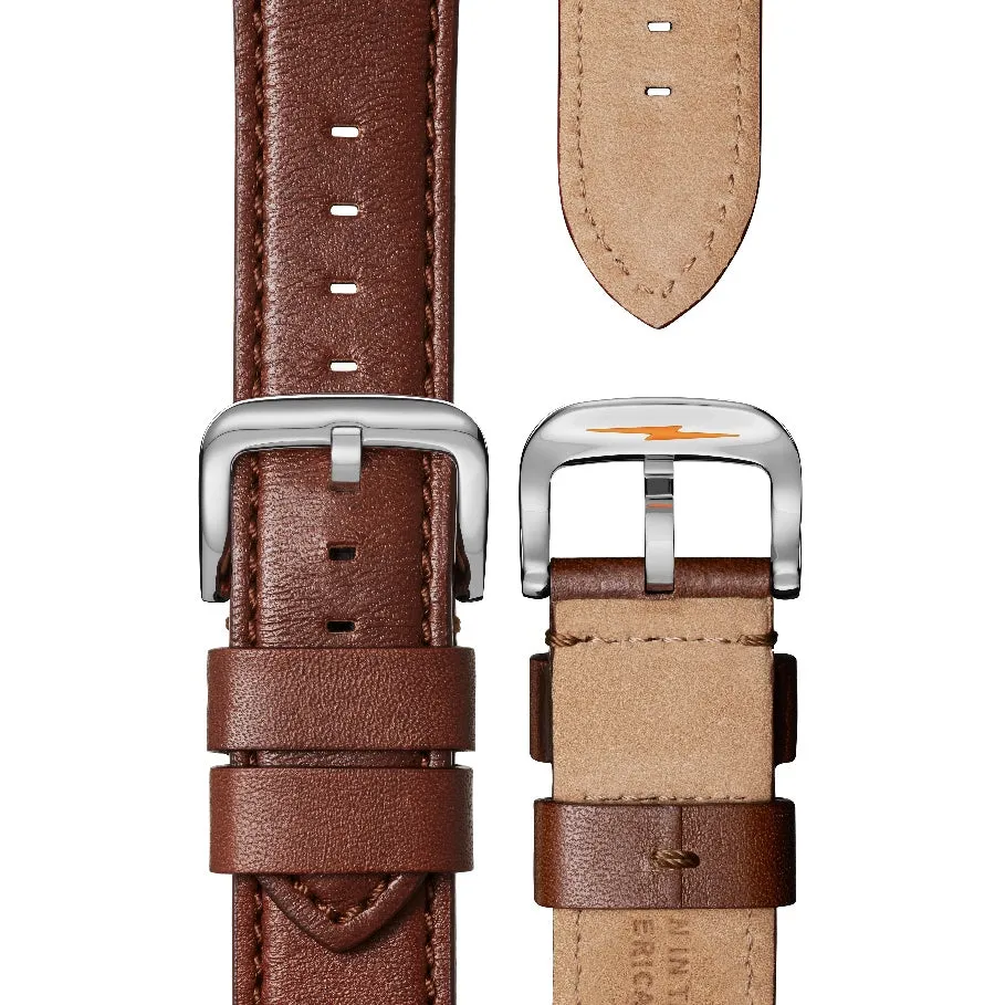 Shinola 47MM Runwell Cool Gray Dial Cognac Leather Watch S0120018330