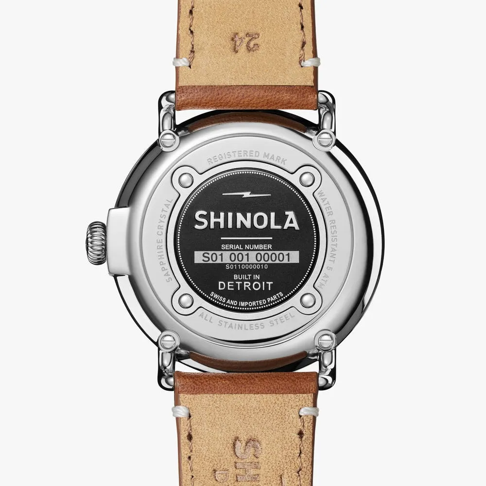 Shinola The Runwell White Dial Tan Leather Men's Watch S0110000010