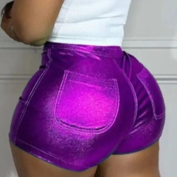 Shiny Leather Shorts for Women - Comfortable and Chic Party Outfit Bottom