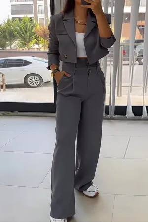Short Jacket Casual Suit Pant