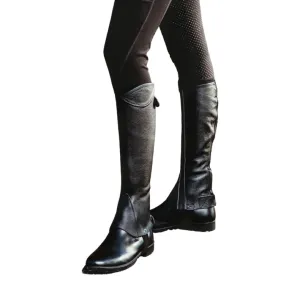 Showcraft Grained Leather Gaiters Black