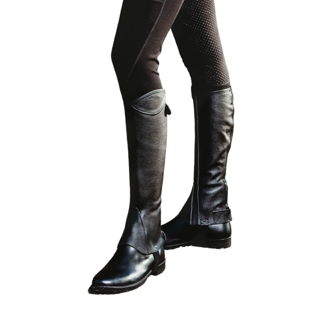 Showcraft Grained Leather Gaiters Black