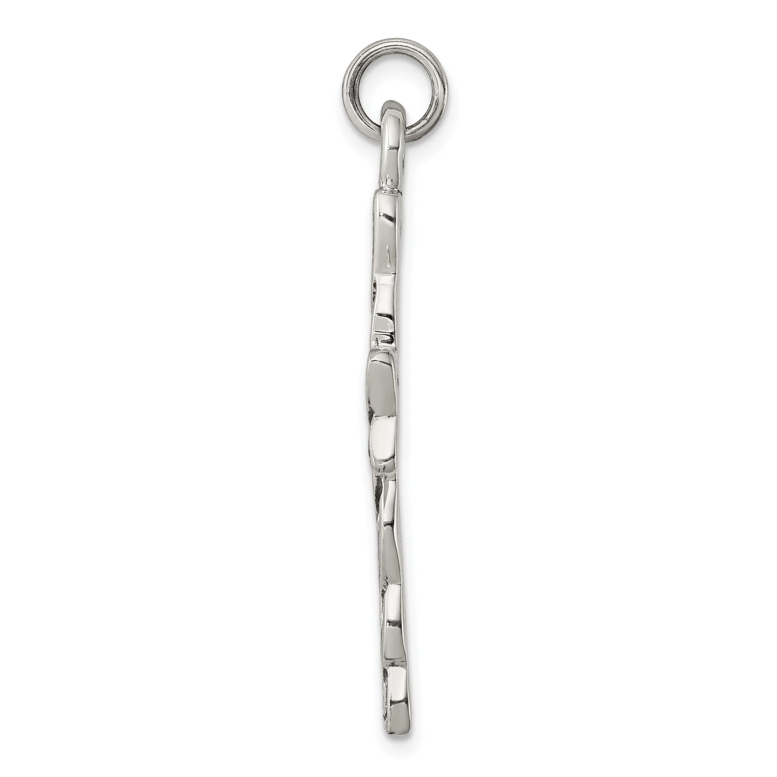 Silver Antiqued Polished Celtic Cross Pendant