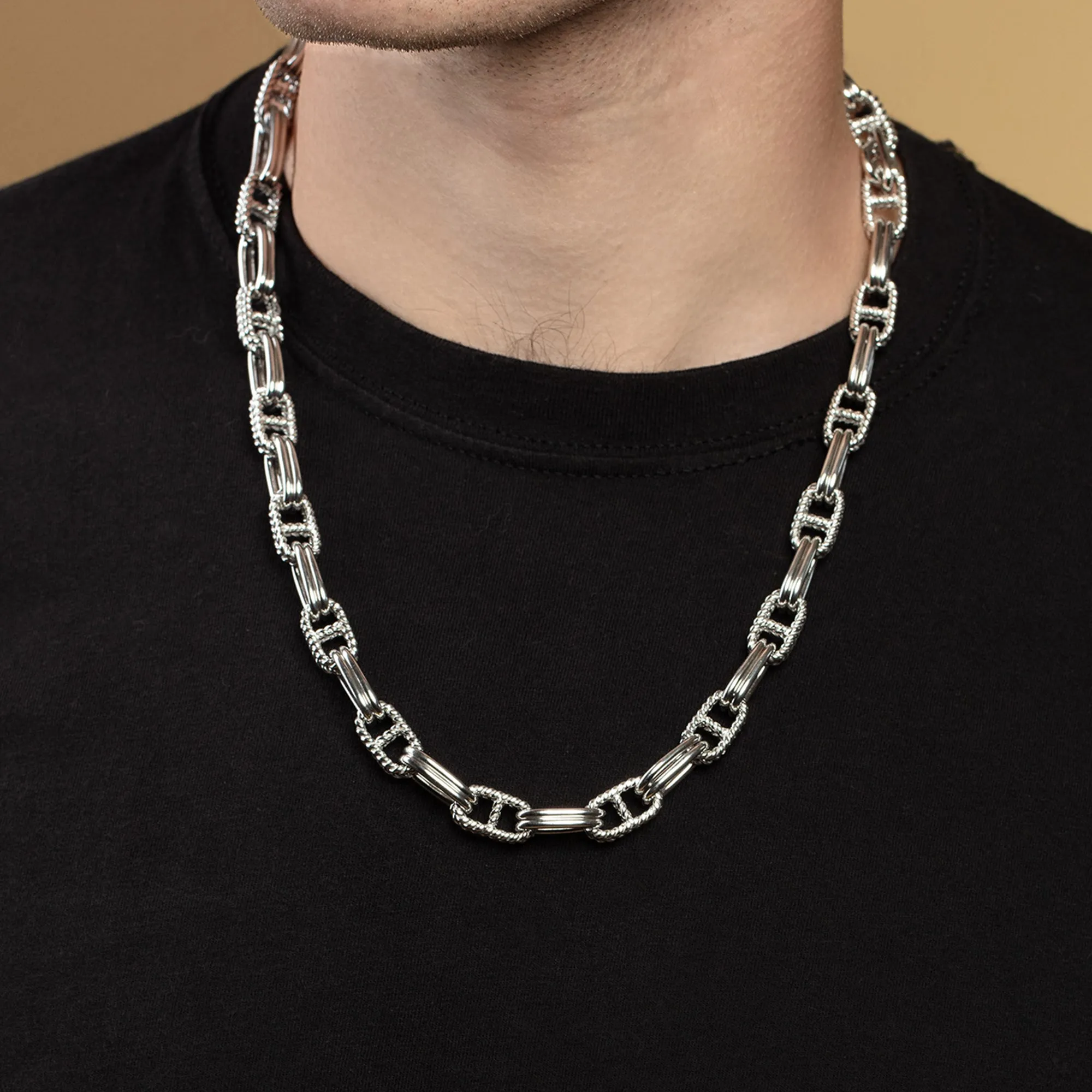 Silver Cable Mariner Chain Necklace