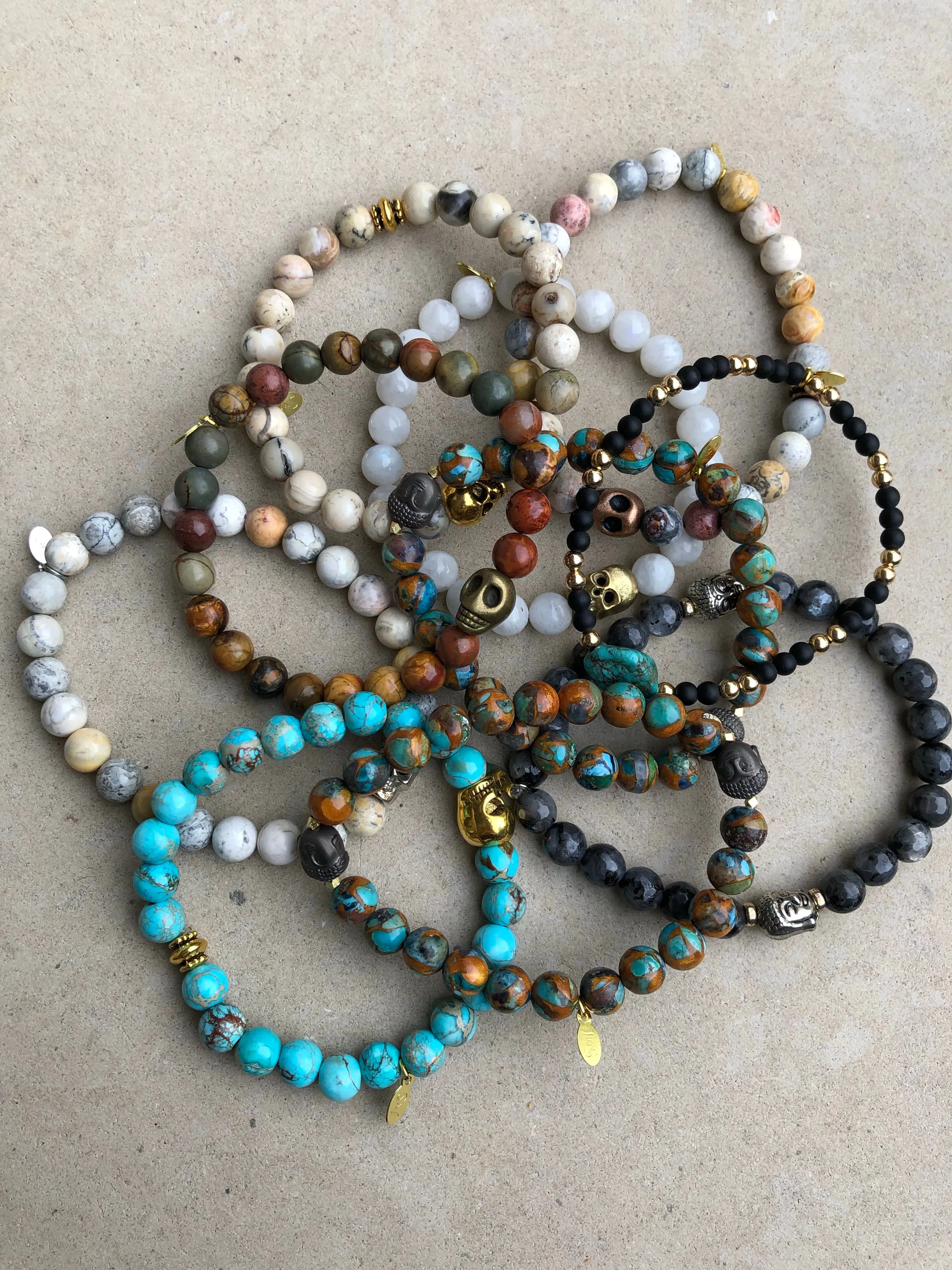 Silver Mini Cross on Amazonite ~ Homme