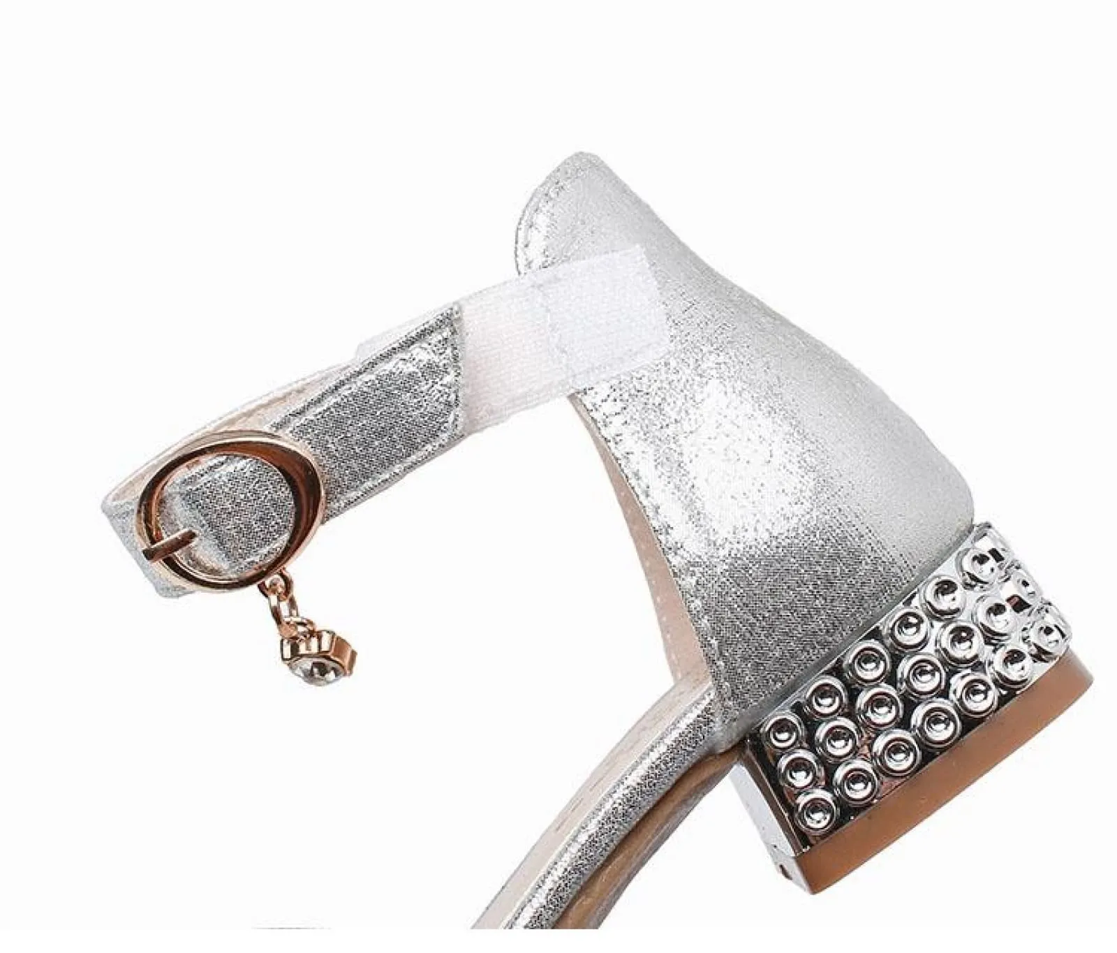Silver / Pink Glitter Rhinestone High Heel Baby Kids Princess Party Shoes Wedding Flower Girl Shoes