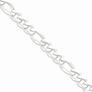Silver Polished 12.75-mm Solid Figaro Chain