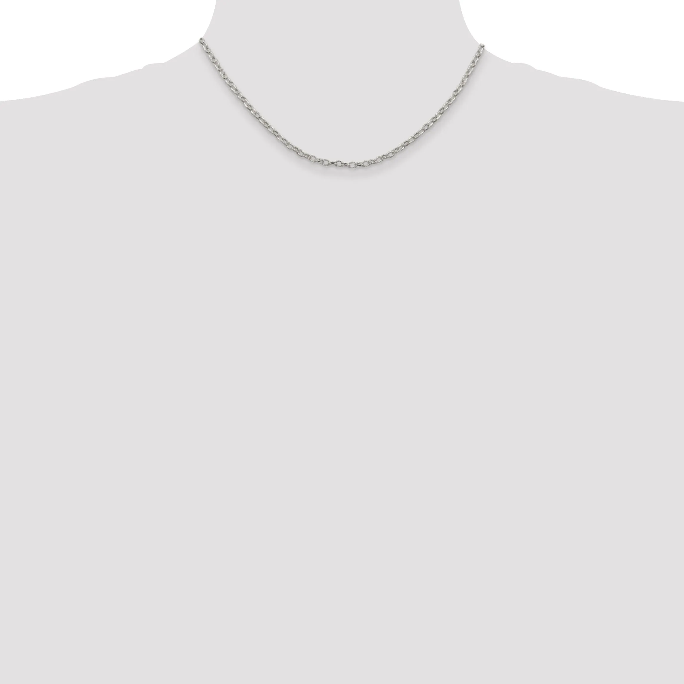 Silver Polished 3.00-mm Fancy Rolo Chain