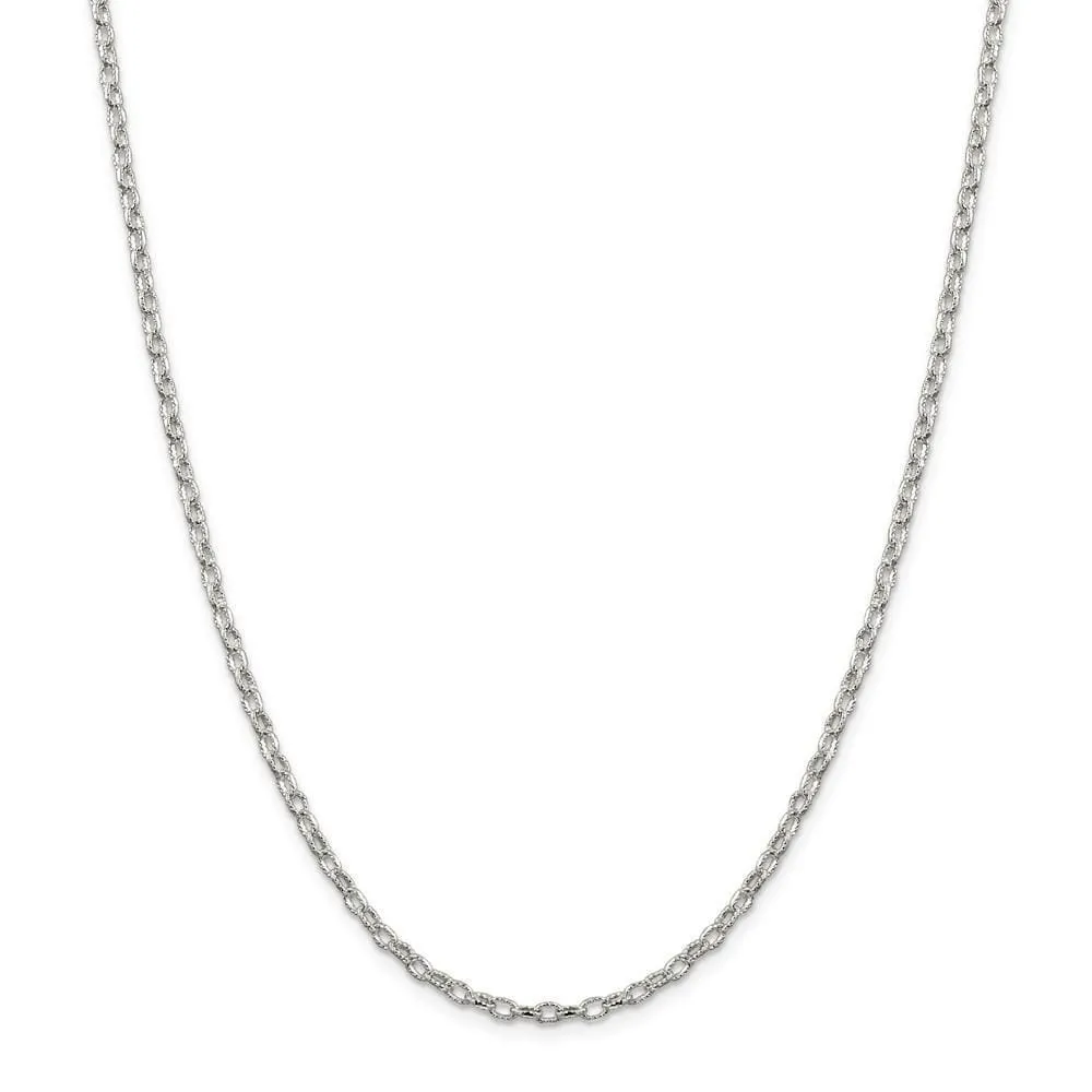 Silver Polished 3.00-mm Fancy Rolo Chain
