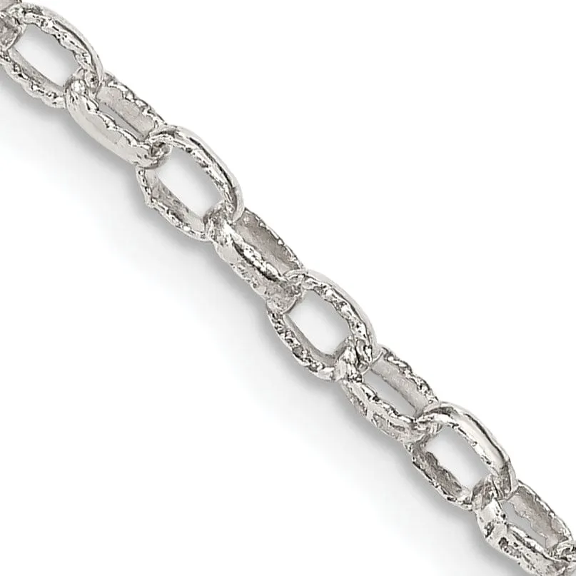 Silver Polished 3.00-mm Fancy Rolo Chain