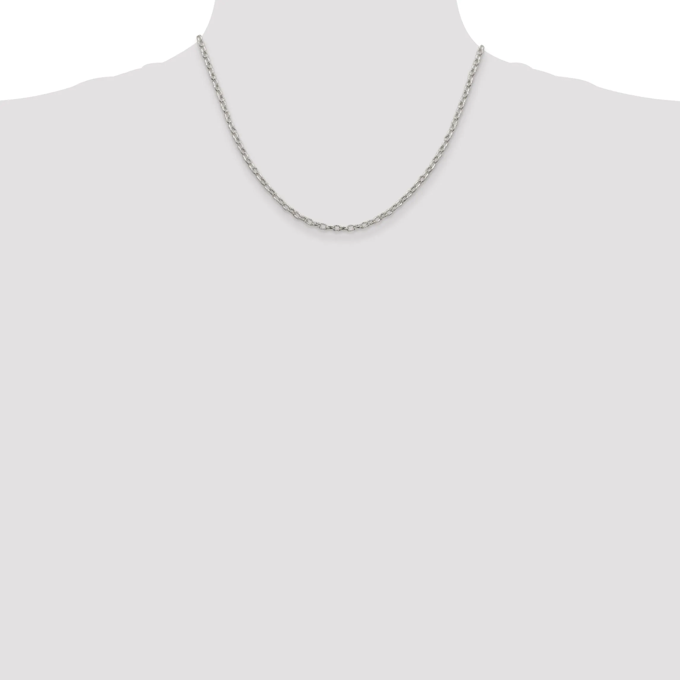 Silver Polished 3.00-mm Fancy Rolo Chain