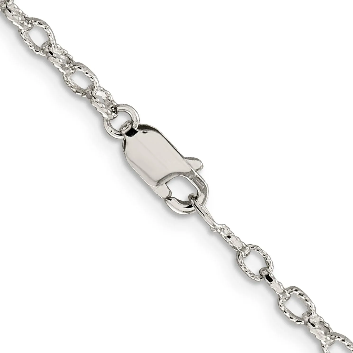 Silver Polished 3.00-mm Fancy Rolo Chain
