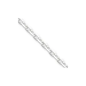 Silver Polished 3.25mm Beveled Oval Cable Chain