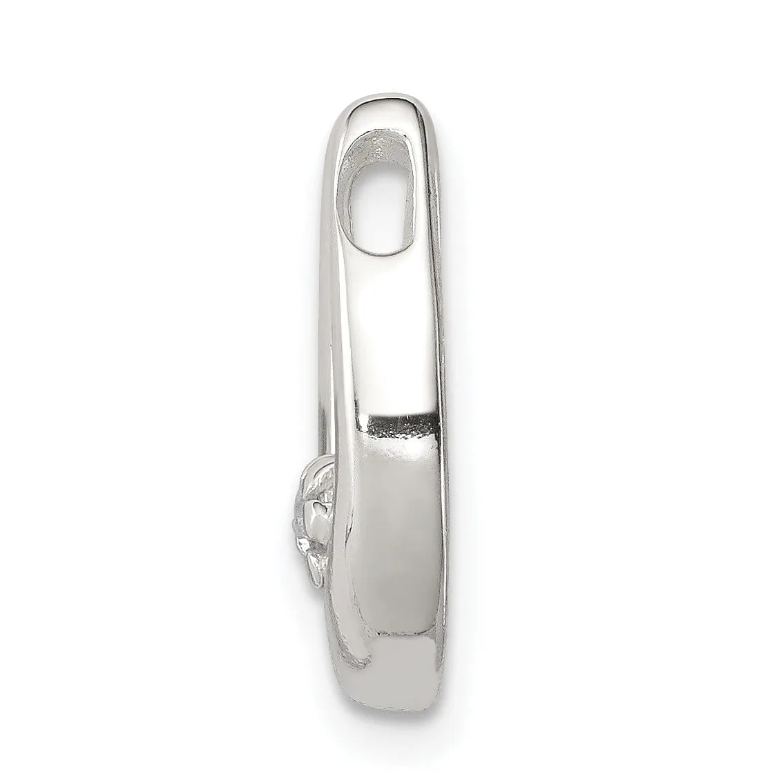 Silver Polished Chain Slide C.Z Horseshoe Charm