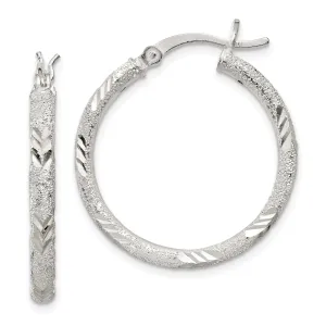 Silver Polished D.C Hollow Hinged Hoop Earrings