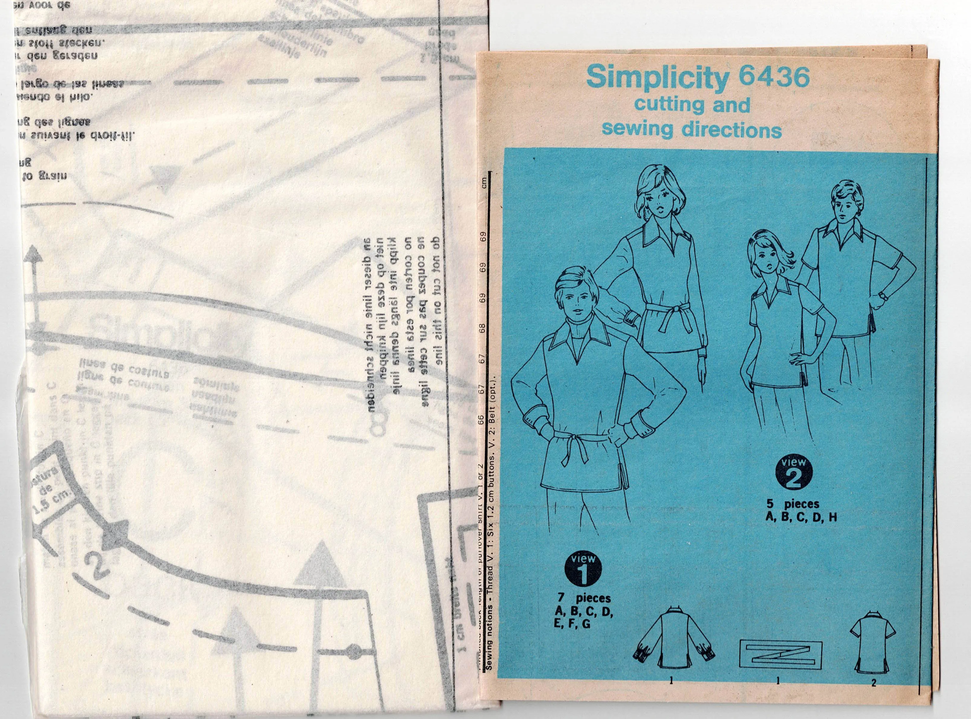 Simplicity 6436 Mens Retro Shirts 1970s Vintage Sewing Pattern MEDIUM Chest 38 - 40 Inches UNCUT Factory Folded
