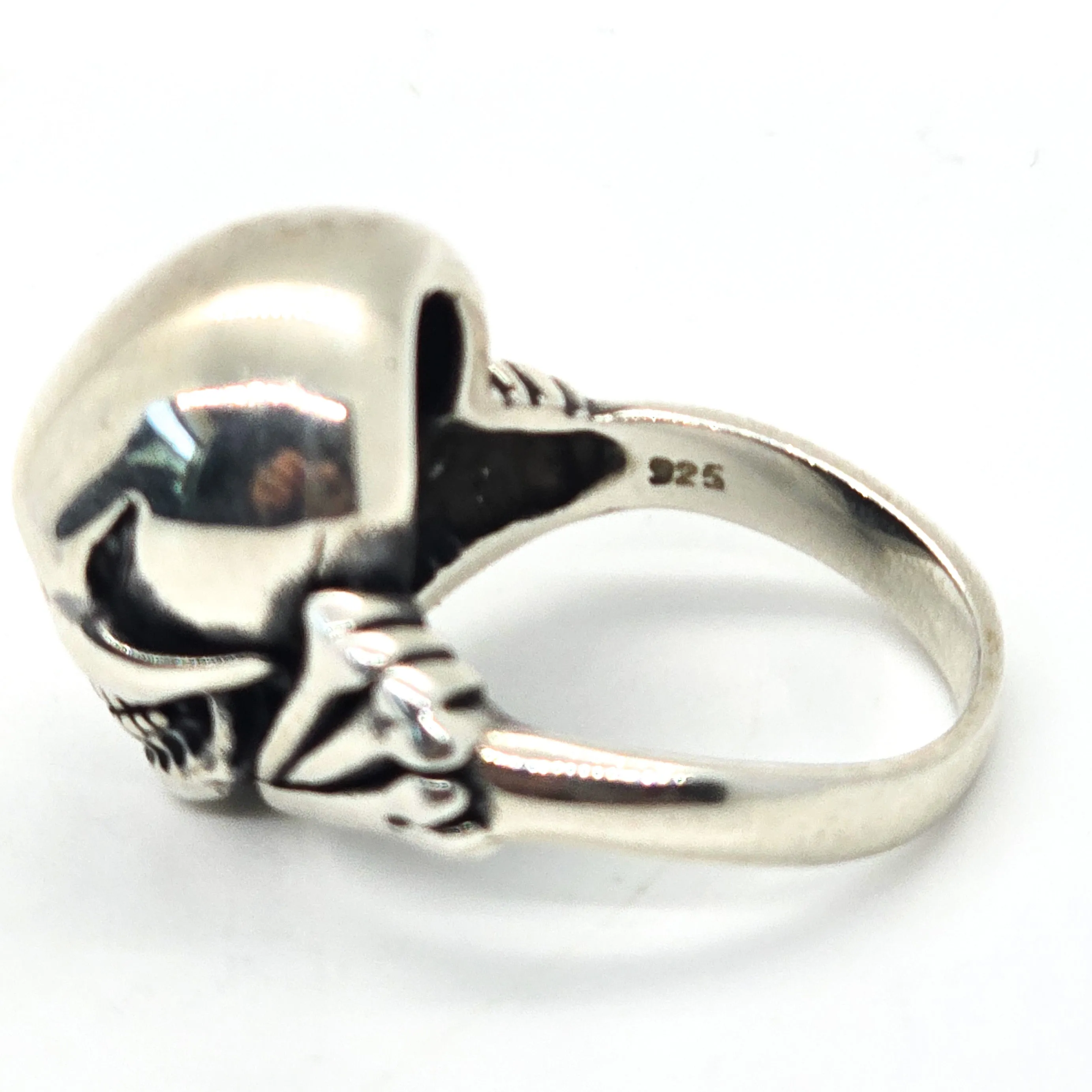 Skull and Bones Men's vintage retro 90's sterling silver ring size 8