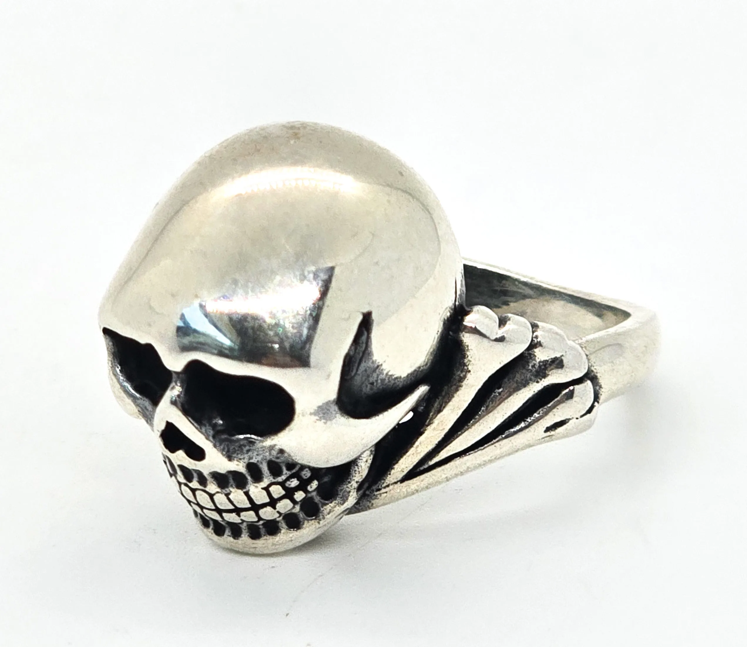 Skull and Bones Men's vintage retro 90's sterling silver ring size 8