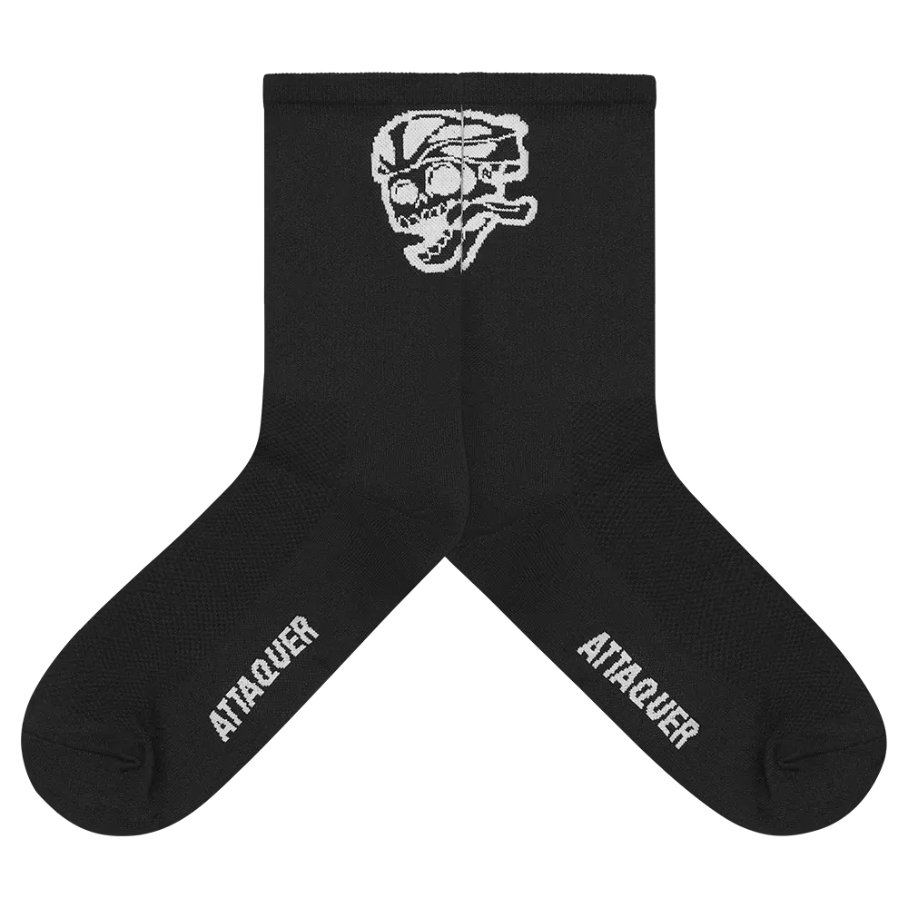 Skull Logo Socks Black